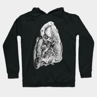 Medial Lung Pen and Ink Drawing Hoodie